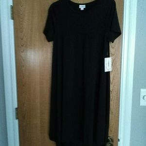 LuLaRoe Solid Black Carly Dress S